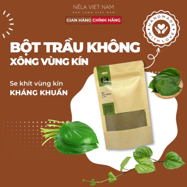 Bột Lá Trầu Không Xông Vùng Kín, Gói Thảo Dược Lá Xông Vùng Kín Sau Sinh - Hình ảnh 2